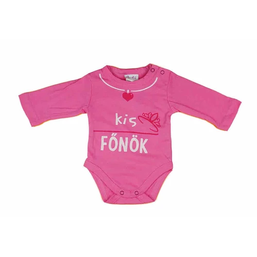 Kis főnök feliratos hosszú ujjú baba body