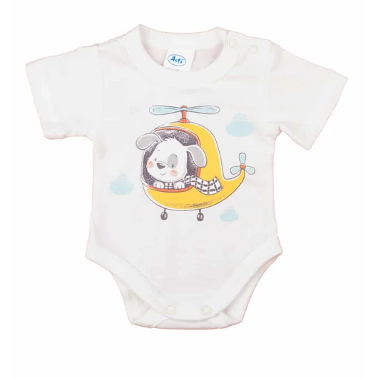 Rövid ujjú baba body cuki Helikopteres mintával