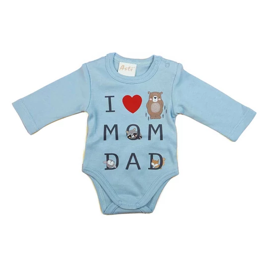 Feliratos hosszú ujjú baba body