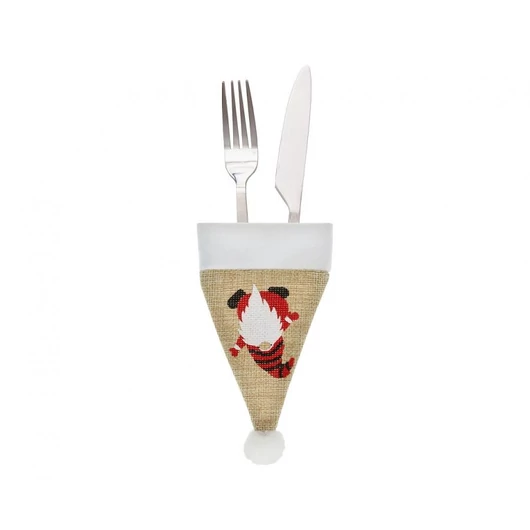 Karácsonyi Gnome evőeszköz kabát 11 cm