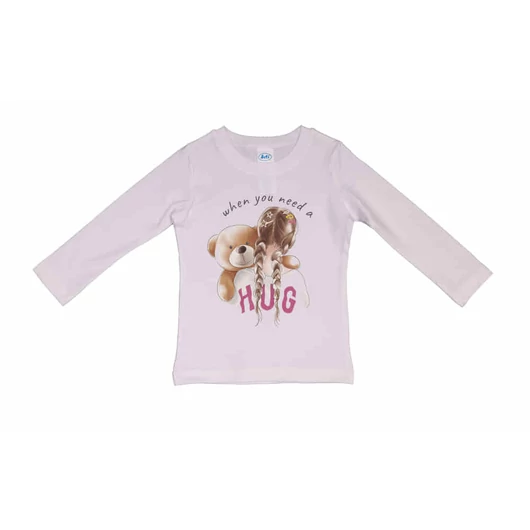 Hosszú ujjú kislány póló cuki Macis mintával