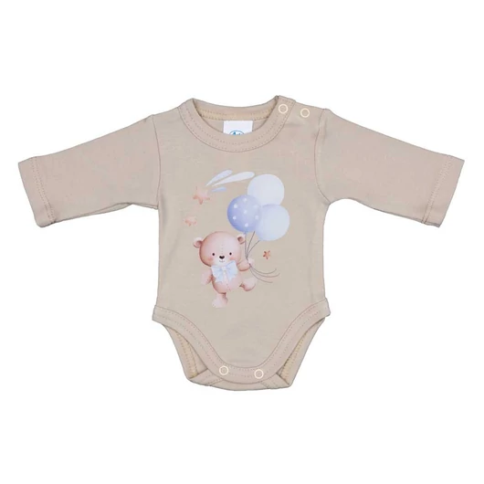 Hosszú ujjú baba body Macis mintával