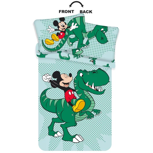 Disney Mickey Dino gyerek, ovis ágyneműhuzat 100×135cm, 40×60 cm