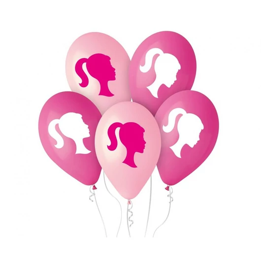 Hercegnő My Pink World Ponytail léggömb, lufi 5 db-os 12 inch (30 cm)