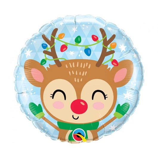 Reindeer, Rénszarvas Karácsonyi fólia lufi 46 cm
