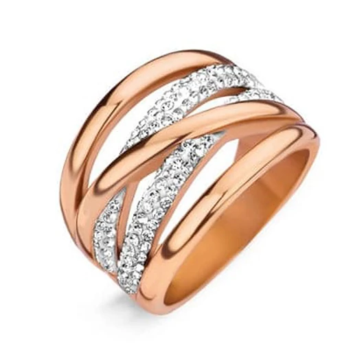 Victoria Rose gold színű fehér köves gyűrű