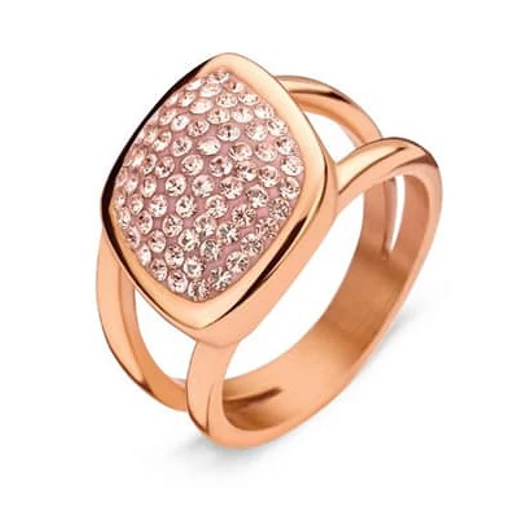 Victoria Rose gold színű rózsaszín köves gyűrű