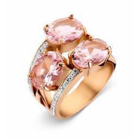 Victoria Rose gold színű fehér, rózsaszín köves gyűrű