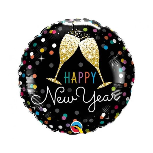 Pezsgős poharak HNY fólia lufi 46 cm