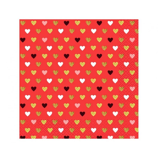 Szerelem XOXO Red szalvéta 20 db-os 33x33 cm