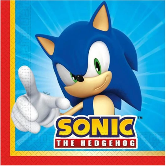 Sonic a sündisznó Sega szalvéta 20 db-os 33x33 cm FSC