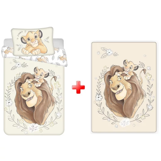 Disney Az Oroszlánkirály Simba gyerek, ovis ágyneműhuzat és polár takaró szett