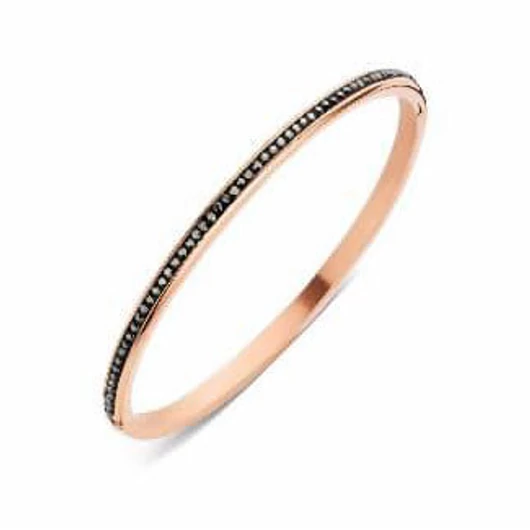 Victoria Rose gold színű fekete köves karkötő