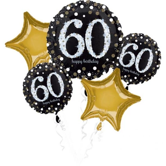 Happy Birthday Gold 60 Fólia lufi 5 db-os szett