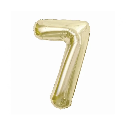 Pezsgőszínű B&C Champagne 7-es szám fólia lufi 85 cm