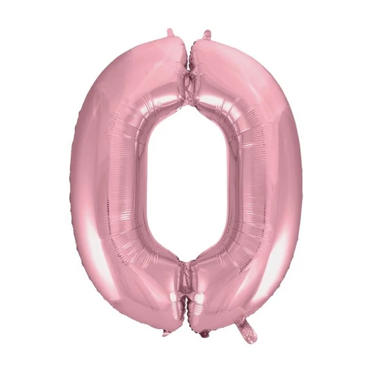 Light Pink, Rózsaszín 0-ás szám fólia lufi 92 cm