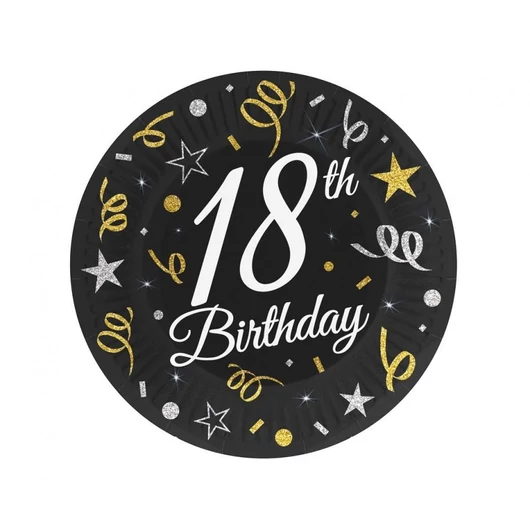 Happy Birthday 18 B&C papírtányér 6 db-os 18 cm