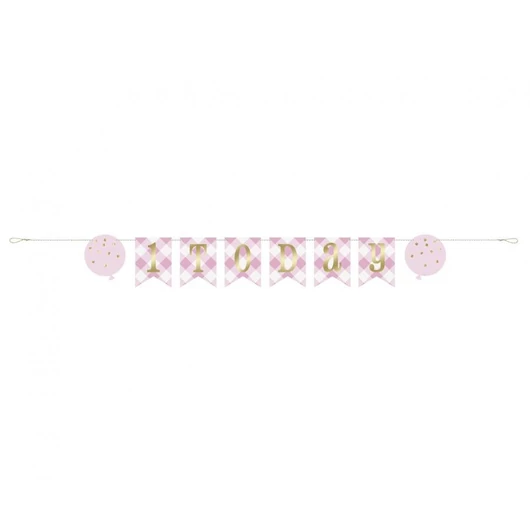 1st Birthday Pink, Első születésnap papír felirat 182 cm