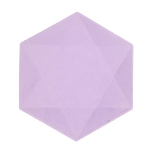Lila Vert Decor hatszögletű lapostányér 6 db-os 15,8 cm