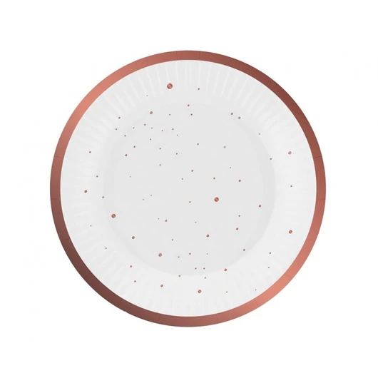 Rózsaszín Rose Gold Celebrate papírtányér 6 db-os 18 cm