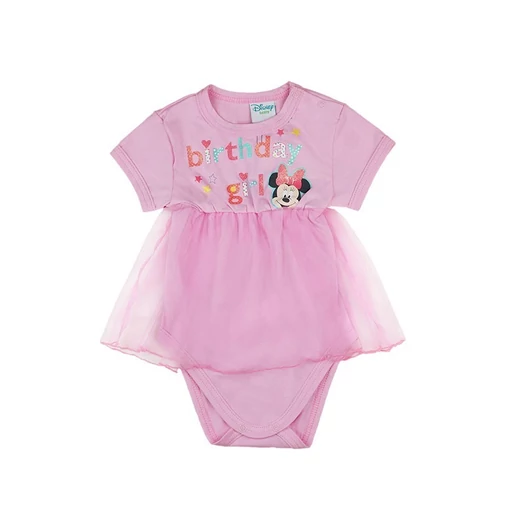 Disney Minnie lányka szülinapos rövid ujjú kombidressz rózsaszín