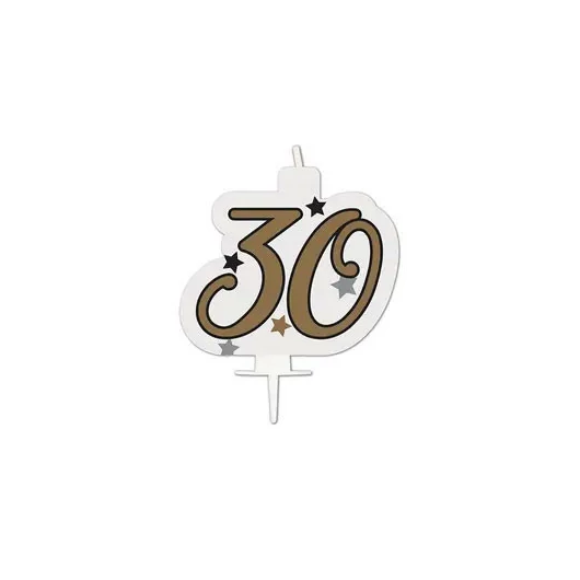 Happy Birthday Gold Milestone tortagyertya, számgyertya 30-as