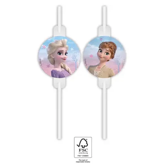 Disney Jégvarázs Wind papír szívószál, 4 db-os szett FSC
