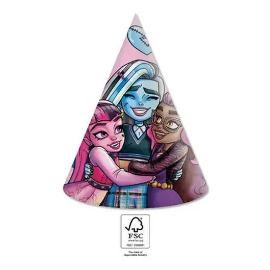 Monster High Friends parti kalap, csákó 6 db-os FSC