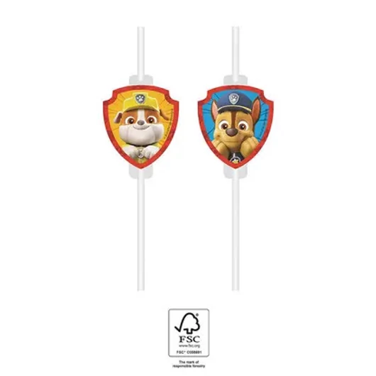 Mancs Őrjárat Rescue Heroes papír szívószál, 4 db-os szett FSC