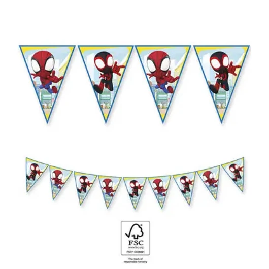 Pókember Spidey zászlófüzér FSC 2,3 m