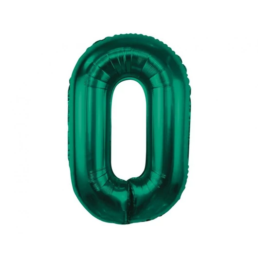 Zöld B&C Bottle Green 0-ás szám fólia lufi 85 cm