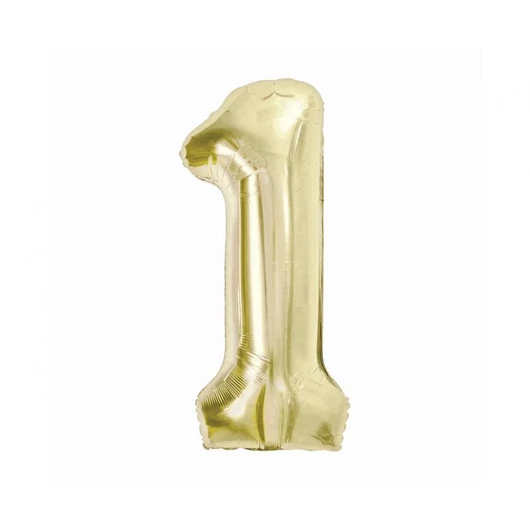 Pezsgőszínű B&C Champagne 1-es szám fólia lufi 85 cm