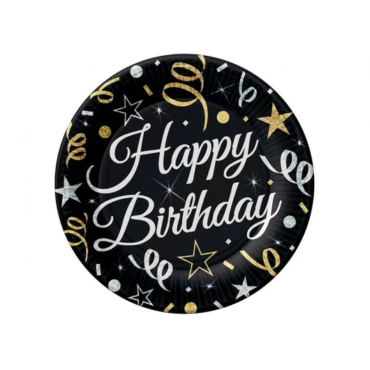 Happy Birthday B&C papírtányér 6 db-os 18 cm