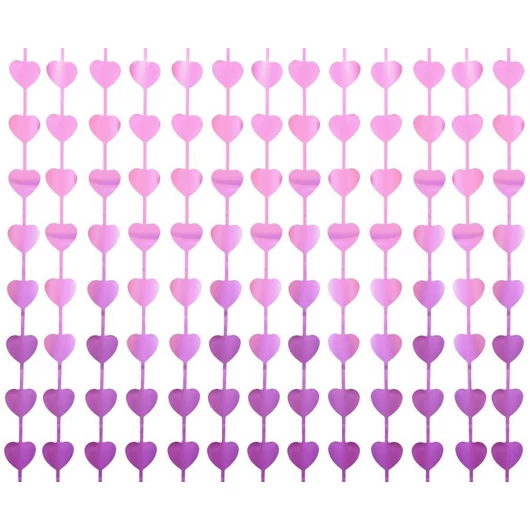 Lila szív B&C Mat Hearts függöny 2 m