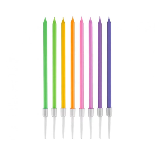 Színes Pastel Mix tortagyertya, gyertya szett 8 db-os