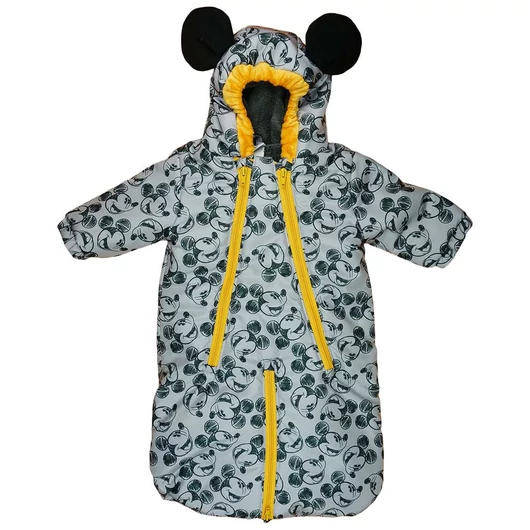 Kapucnis vízlepergetős bélelt baba bundazsák Mickey egér mintával