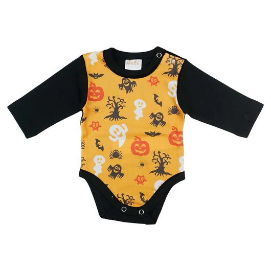 Halloween mintás hosszú ujjú baba body