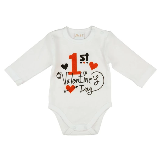 "1st Valentine's day" feliratos valentin napi baba body fehér