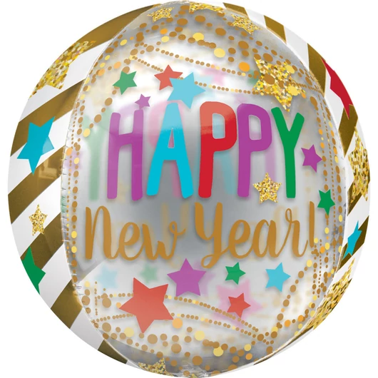 Happy New Year Gold gömb fólia lufi 40 cm