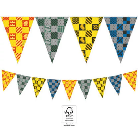Harry Potter Hogwarts Houses zászlófüzér FSC 2,3 m