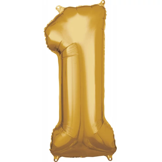 Arany Gold óriás 1-es szám fólia lufi 83x38 cm
