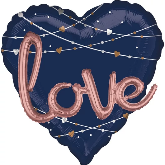 Esküvő Heart fólia lufi 91 cm