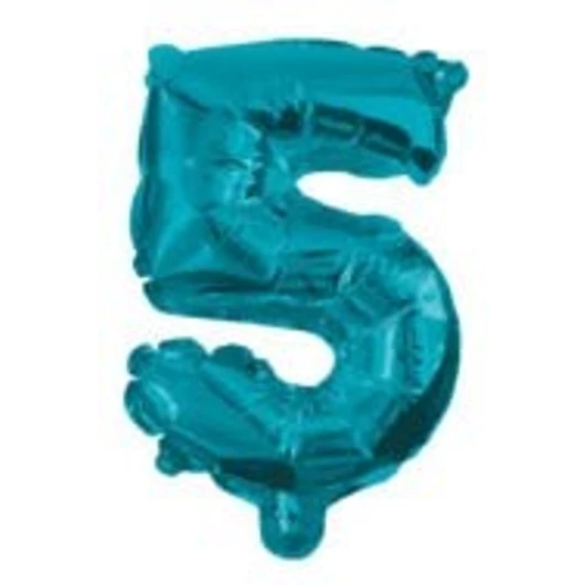 Mini 5-ös Blue szám fólia lufi 32 cm