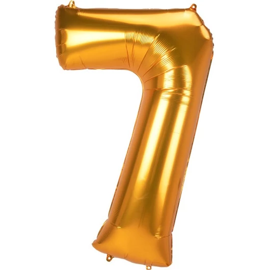Arany Gold 7-es szám fólia lufi 134 cm