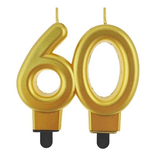 Arany 60-as Gold tortagyertya, számgyertya