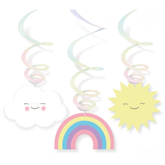 Szivárvány és Felhő Rainbow and Cloud szalag dekoráció 6 db-os szett