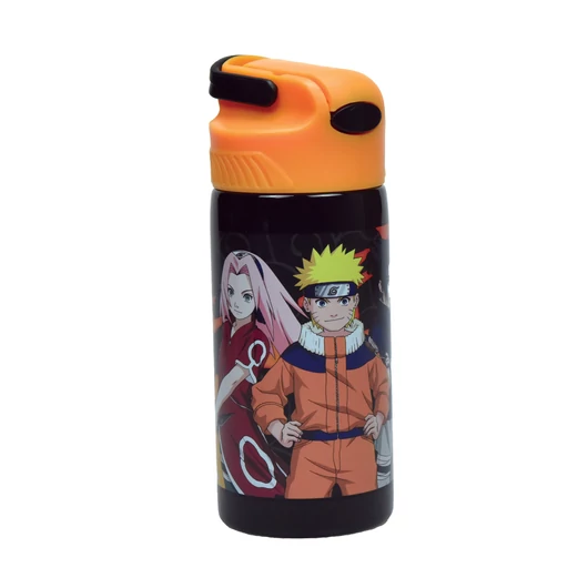 Naruto Fire alumínium szívószálas kulacs akasztóval 500 ml