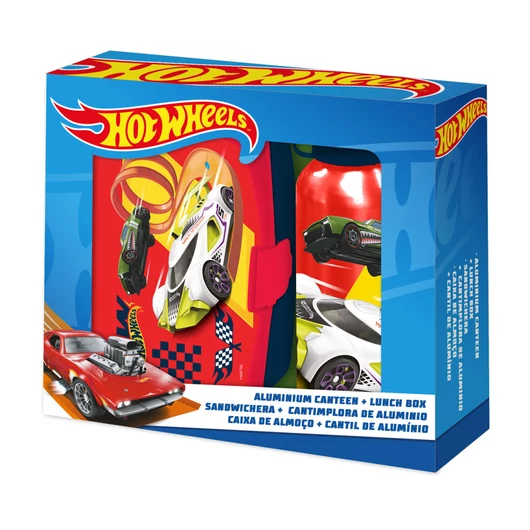 Hot Wheels Red szendvicsdoboz + alumínium kulacs szett