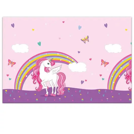 Unikornis Rainbow Colors műanyag asztalterítő 120x180 cm