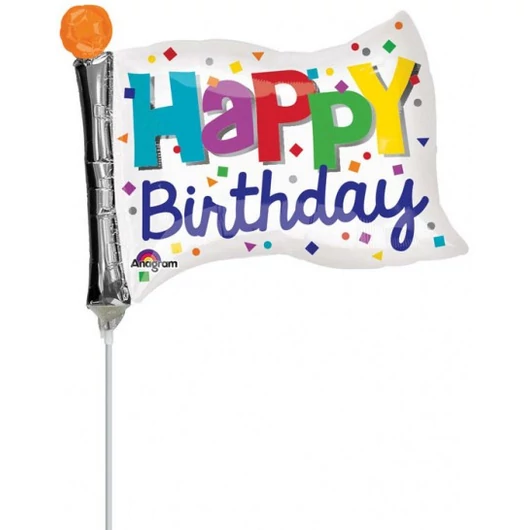 Happy Birthday zászló mini fólia lufi 25 cm (WP)